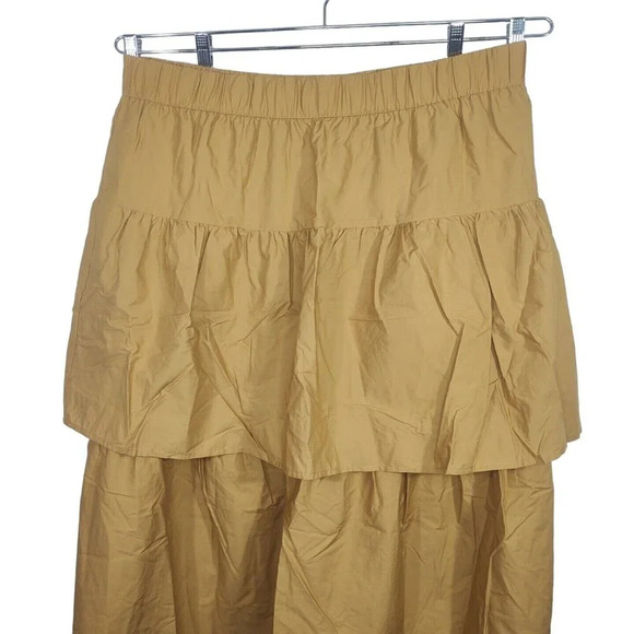 Who What Wear Honey Mustard A-line Layered Tiered Maxi Skirt Women Size 3X NEW - Picture 2 of 7